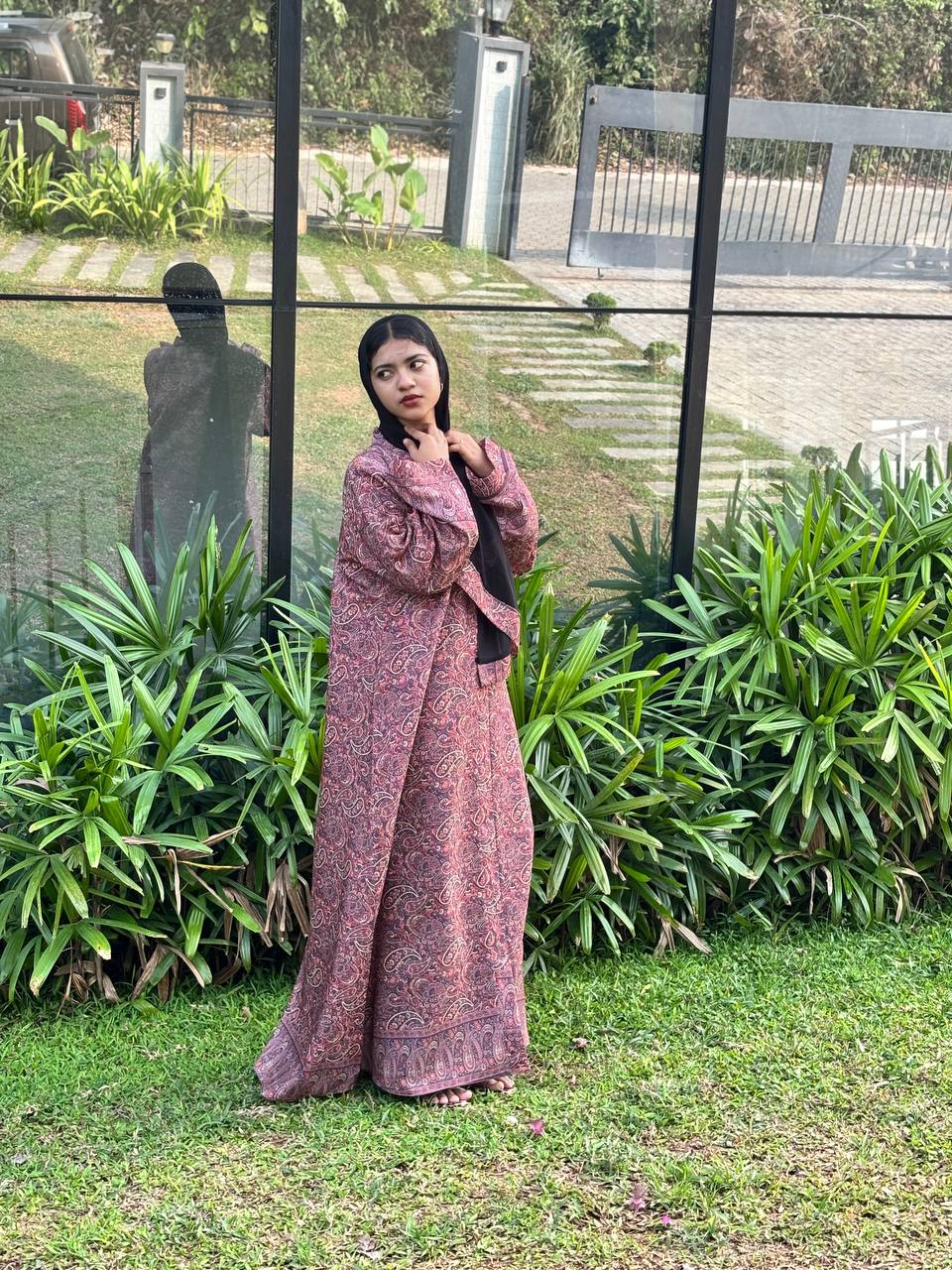 ABSKY PRINT GOWN 1036