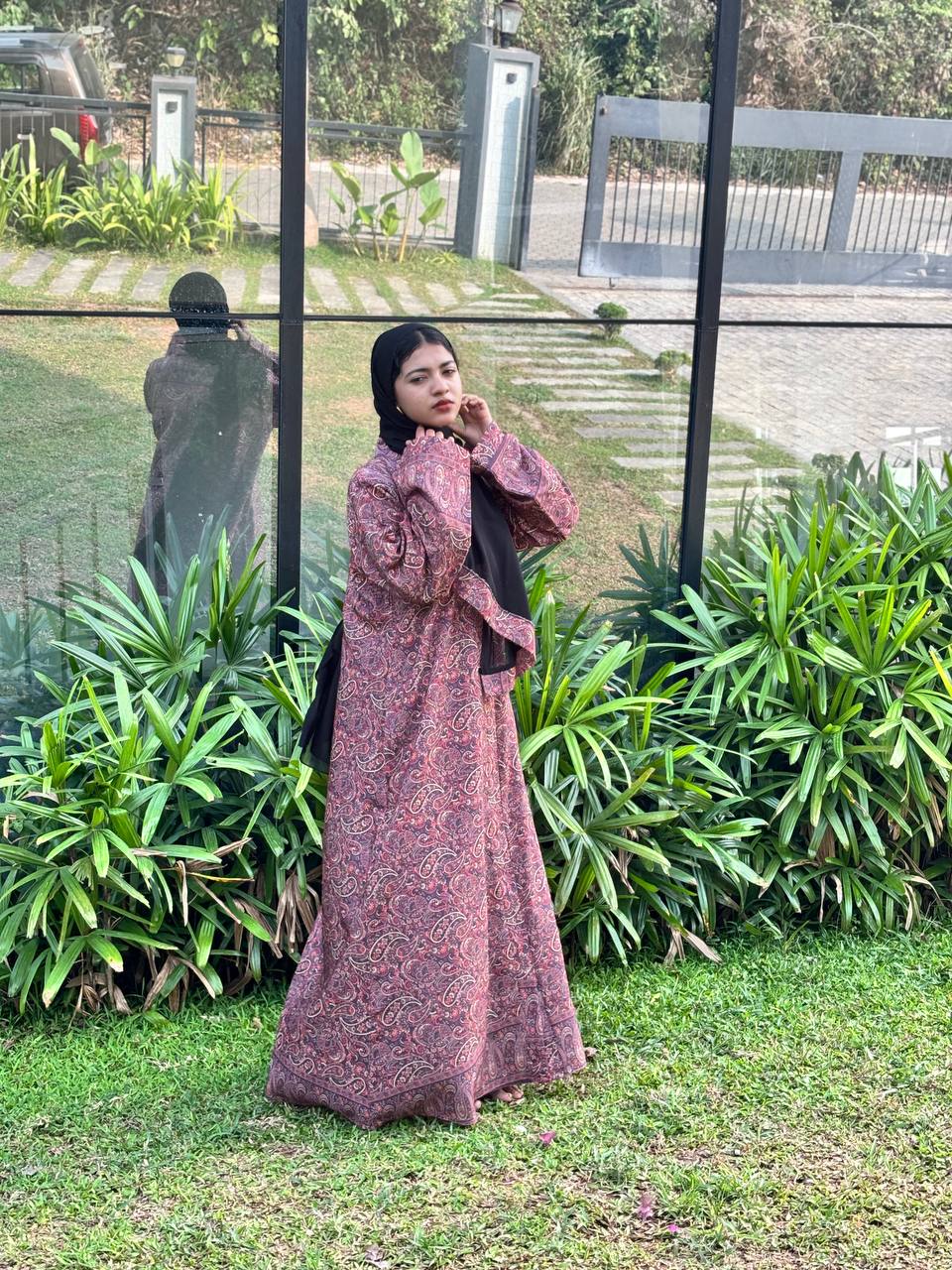 ABSKY PRINT GOWN 1036