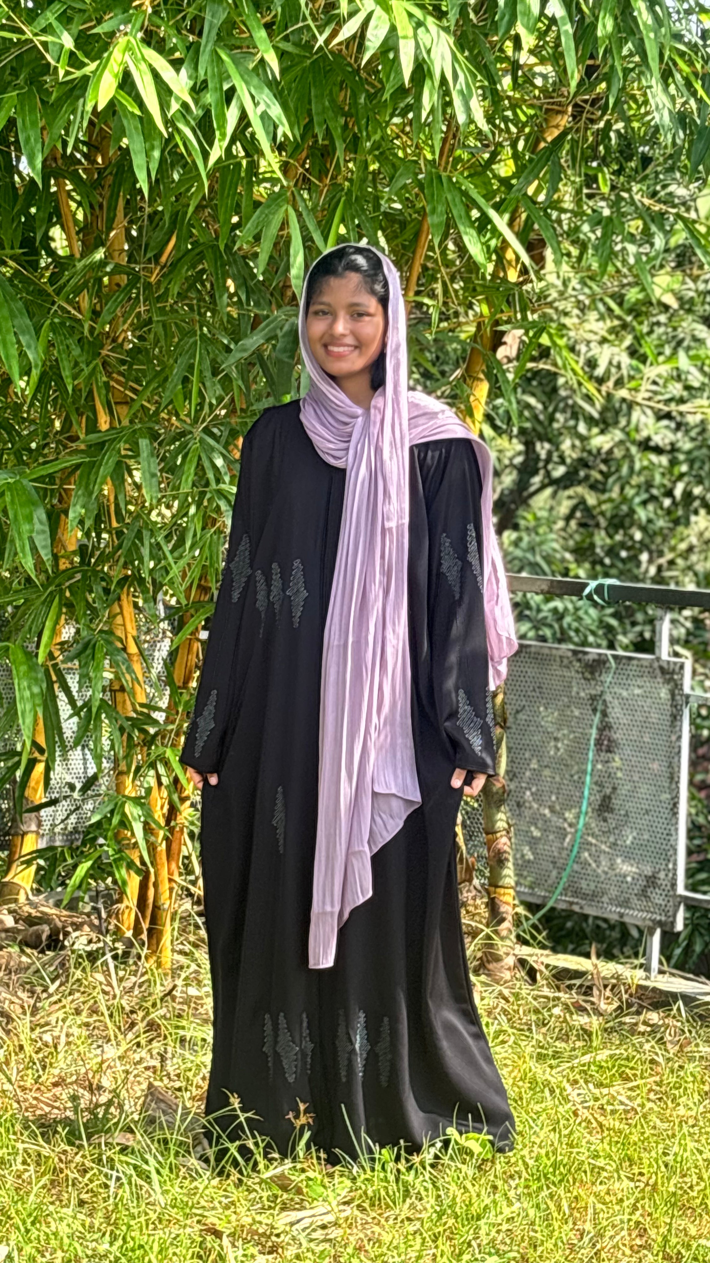 BLACK THREAD WORK ABAYA