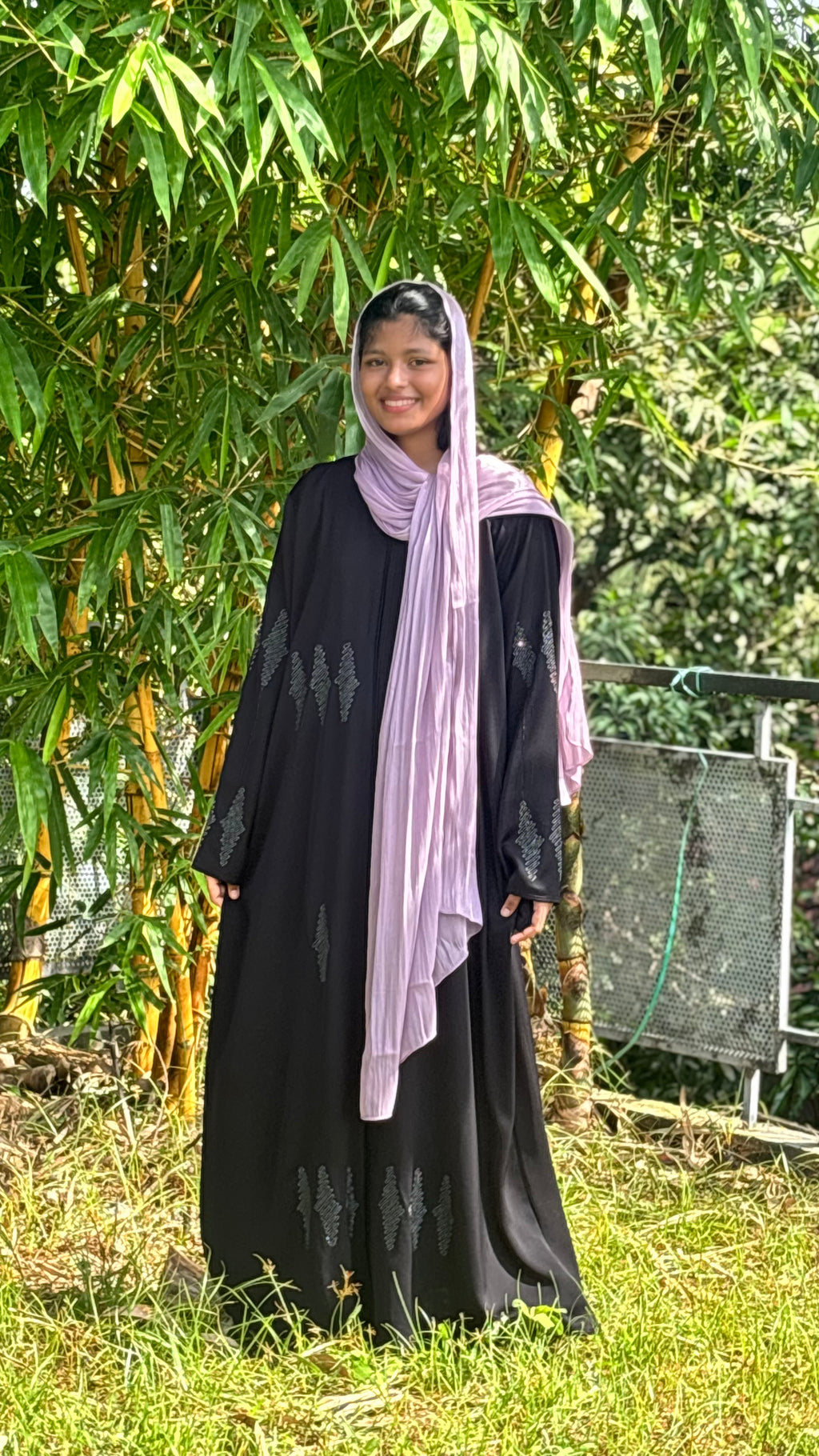 BLACK THREAD WORK ABAYA