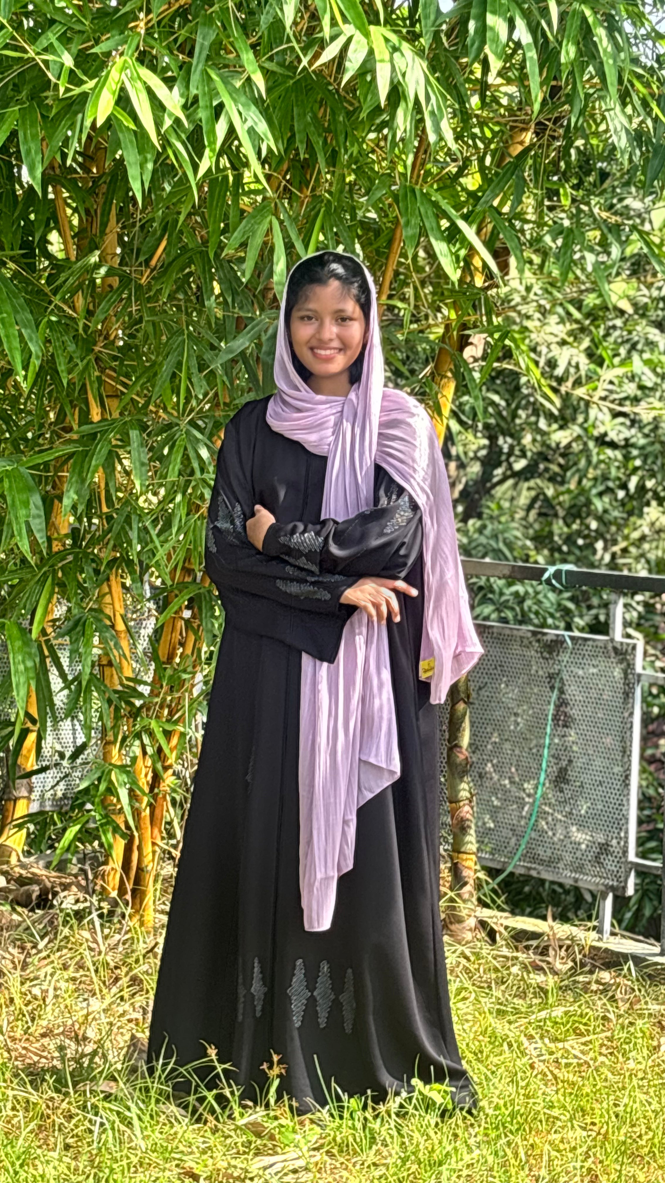 BLACK THREAD WORK ABAYA