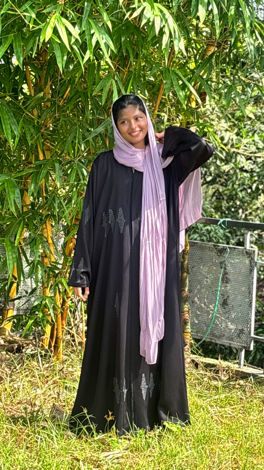 BLACK THREAD WORK ABAYA